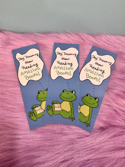 Frog Bookmark | Book Lover & Dreamer | Laminated 2 × 6