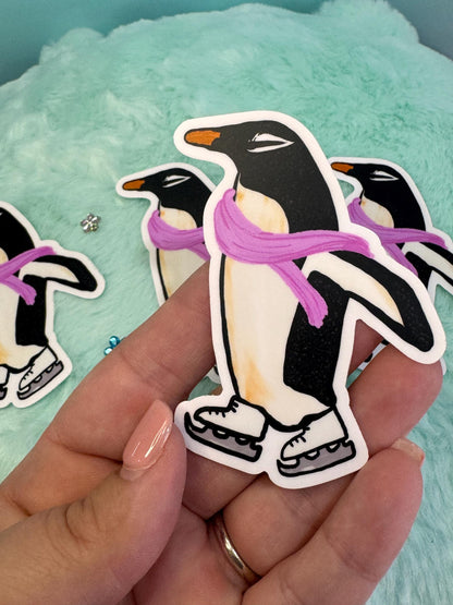 Marie the Penguin Sticker | Ice Skating Vinyl Decal