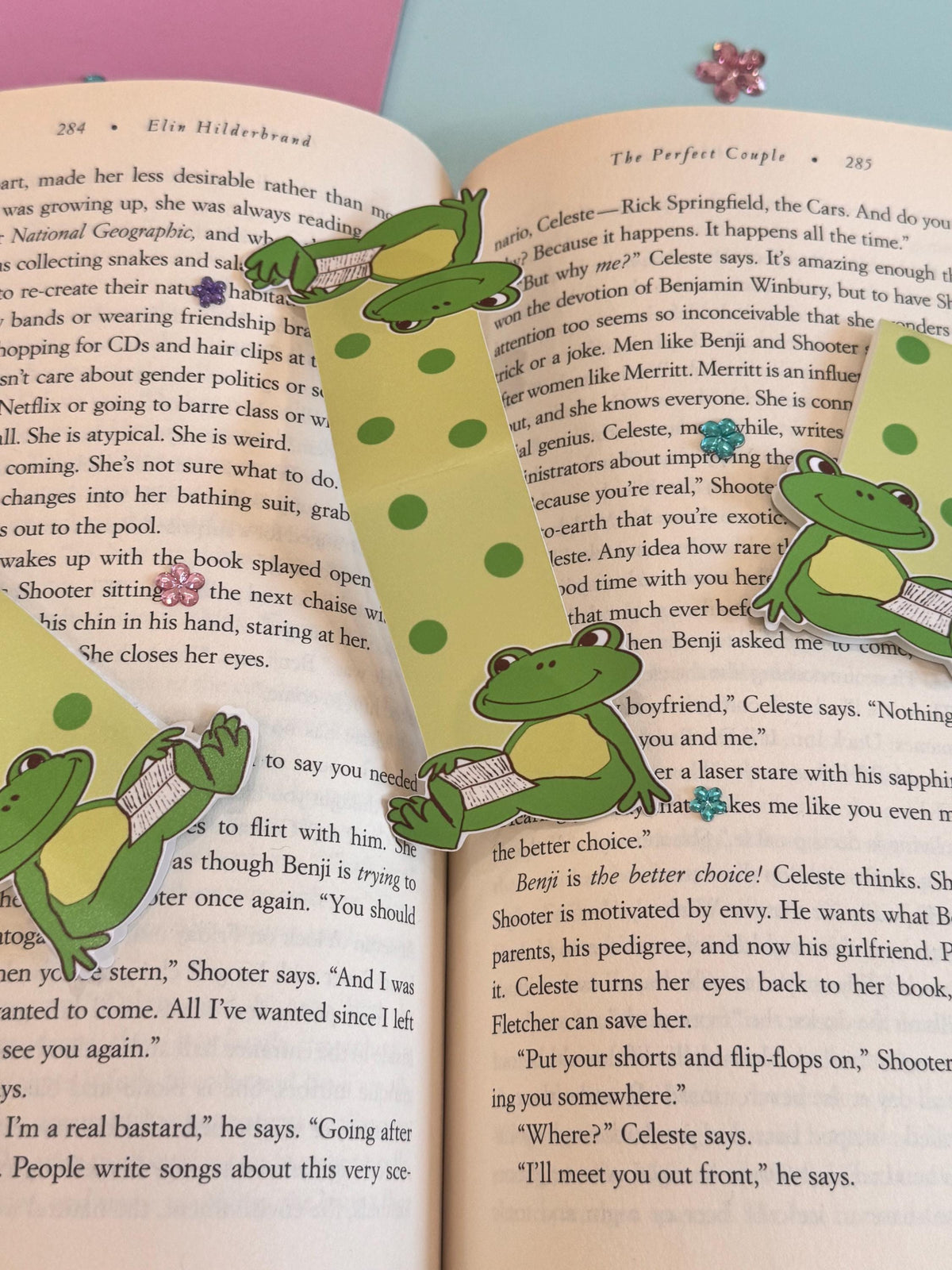 Mr. Downtime Reading Frog Magnetic Bookmark