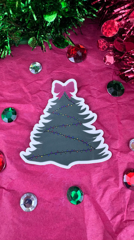 Hand Drawn Christmas Tree Sticker- Festive Holiday Planner or Phone Decor