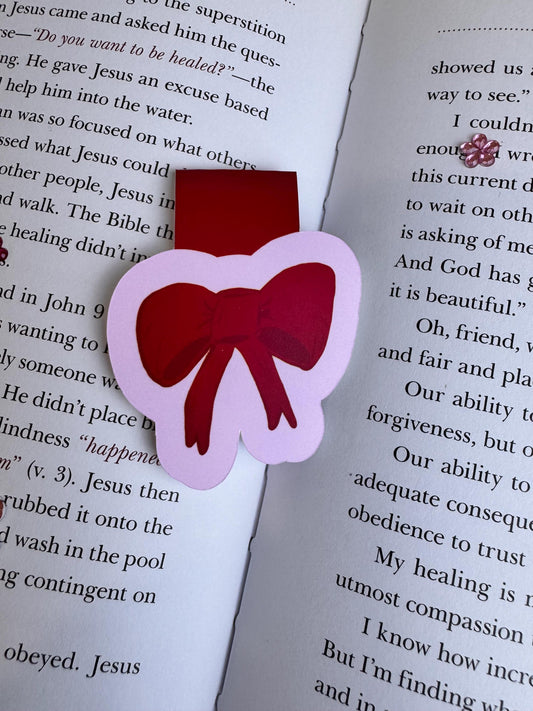 Red Bow Magnetic Bookmark