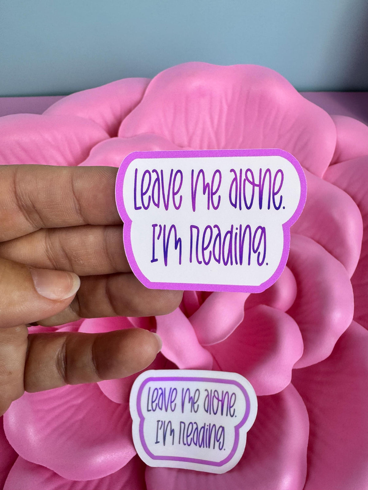 Funny Reading Sticker: "Leave Me Alone I'm Reading" - Matte Vinyl or Holographic