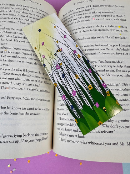 Bumblebee & Wildflower Meadow Laminated Bookmark