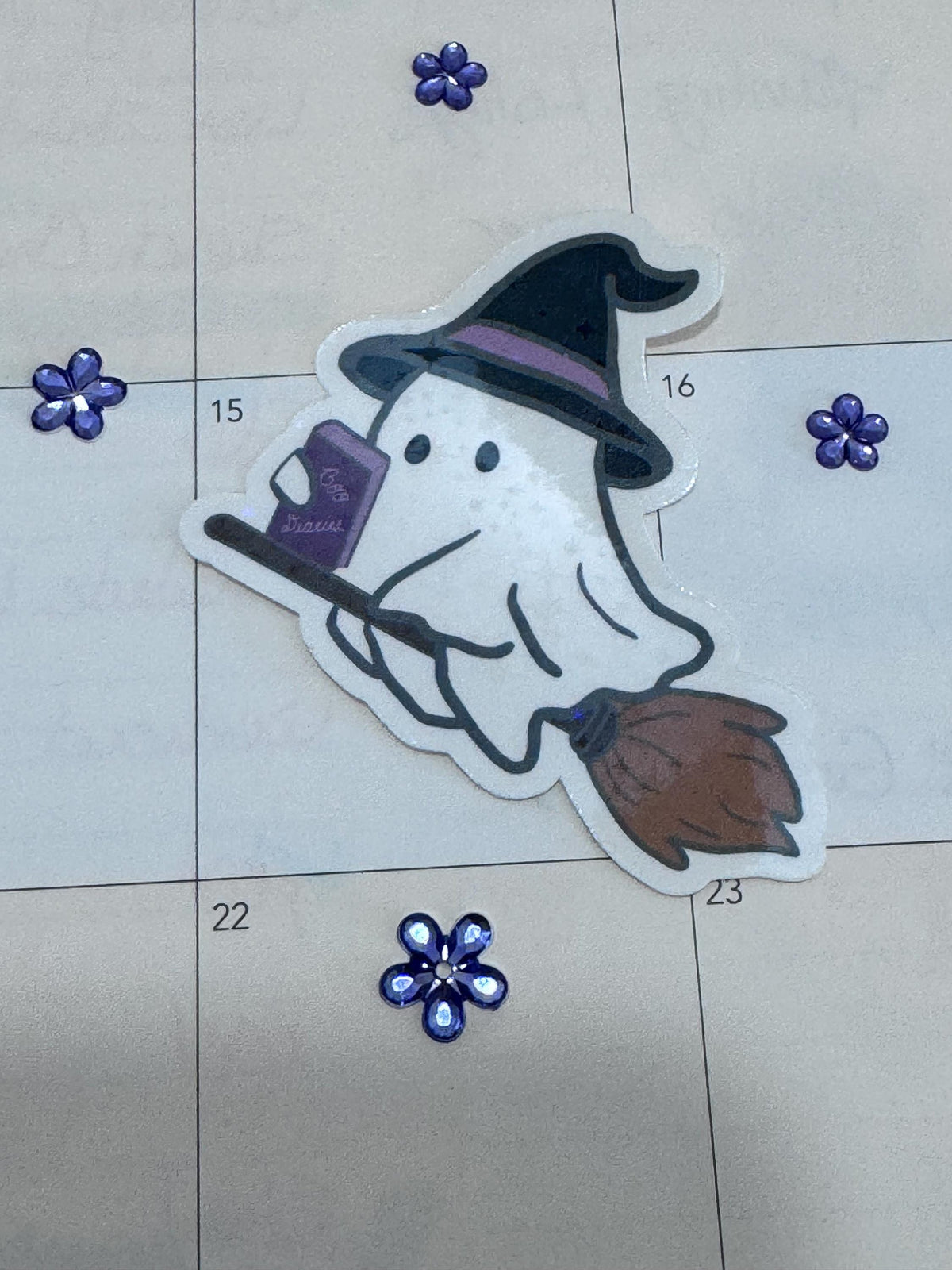 Reading Ghost Holographic Sticker | Bookish Halloween Sticker