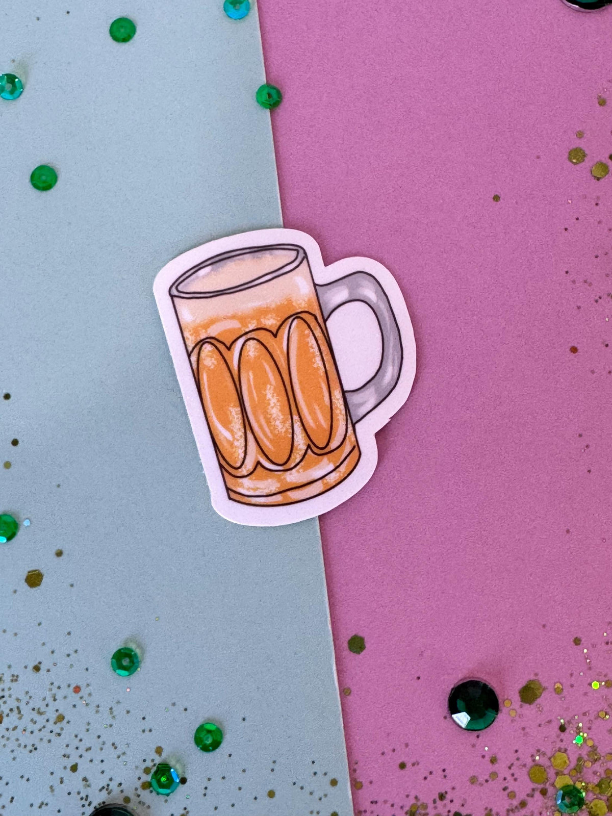 Mug of Beer Sticker, Cheers Laminated or Matte Sticker For Planners, Journals, Agendas