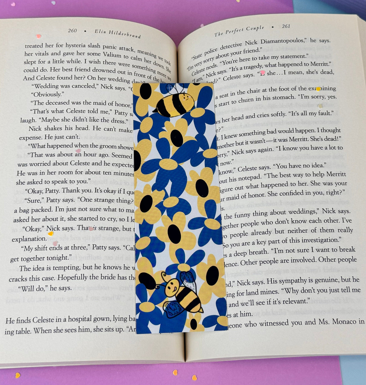 Stewart & Marley Bumblebee and Flowers Bookmark