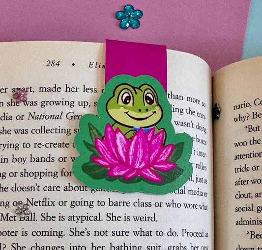Reading Frog Magnetic Bookmark – Lily Pad Bookish Gift