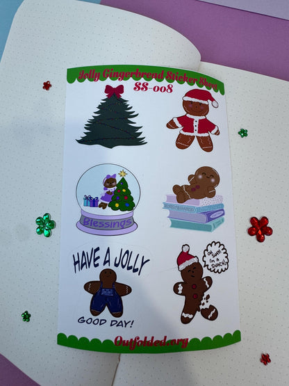 Winter Season Holiday Planner Stickers Featuring Gingerbread Men and Women- Sticker Sheet