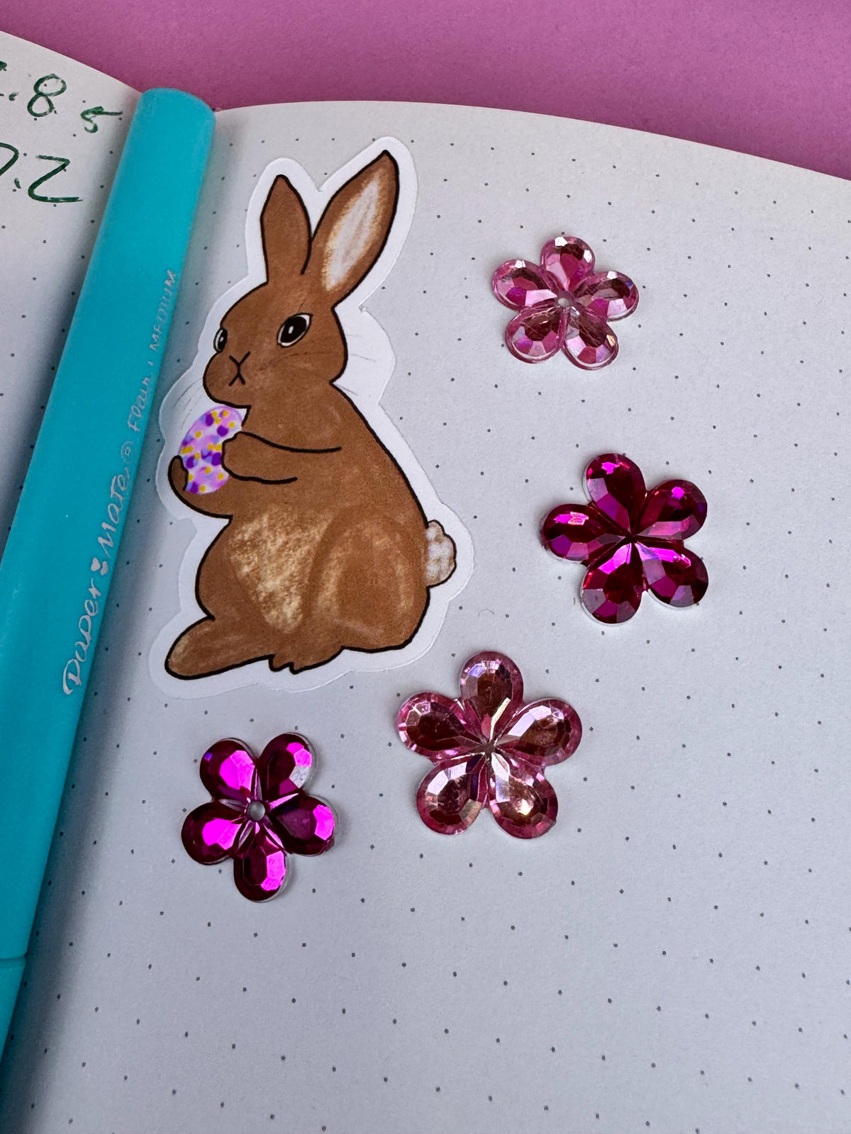 Easter Sticker, Bunny Rabbit, Spring Die Cut For Planners and Agendas