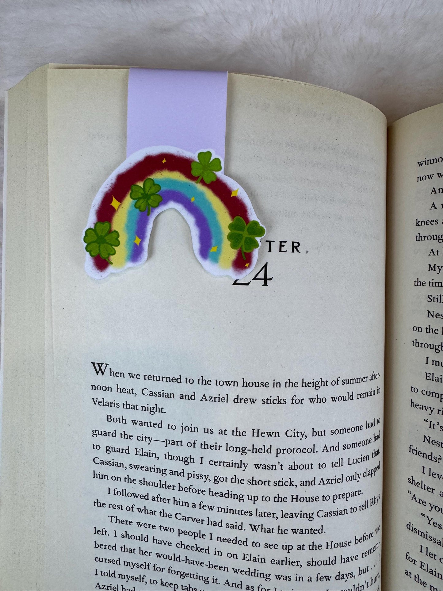 Rainbow and Lucky Clover Magnetic Bookmark