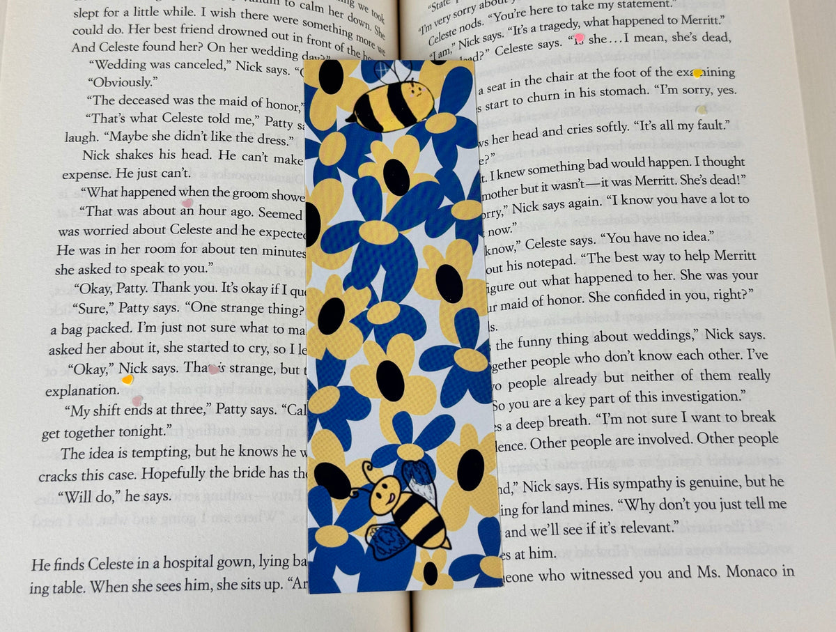 Stewart & Marley Bumblebee and Flowers Bookmark
