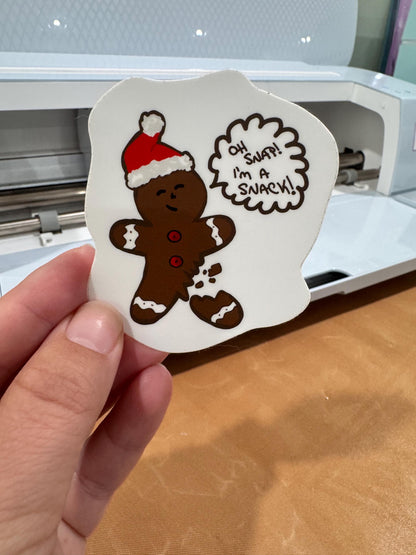 Oh Snap! I’m a Snack! Gingerbread Sticker | Christmas Vinyl