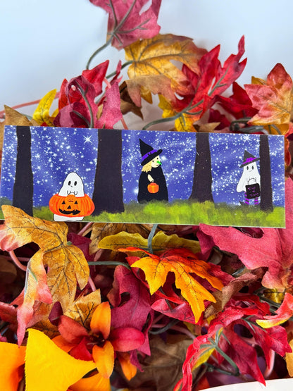 Halloween Bookmark | Trick-or-Treaters | Laminated 2 × 6