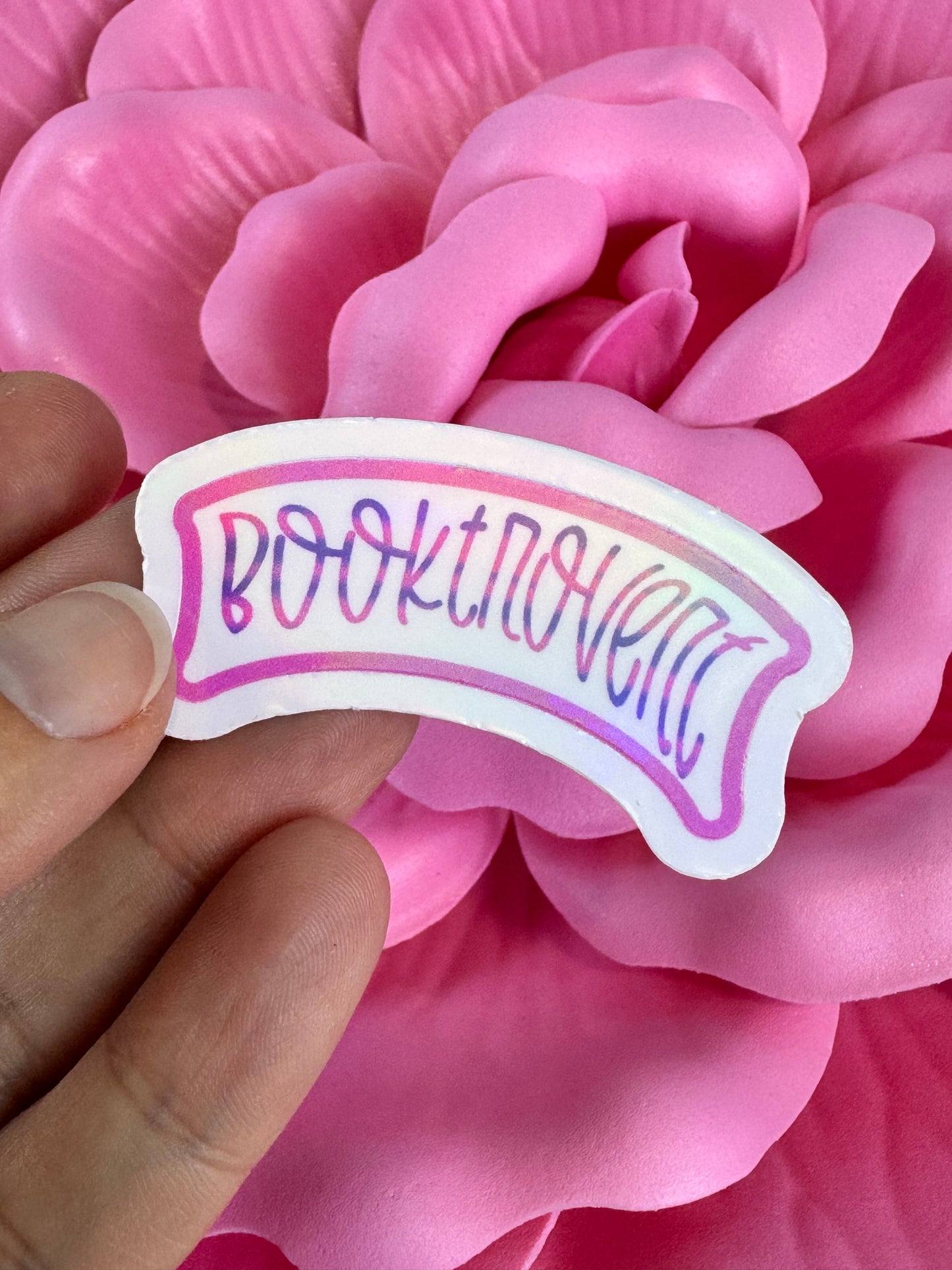 Booktrovert Bookish Vinyl Sticker, Matte or Rainbow Holographic, Easy Peel Die Cut Sticker, For Readers, Book Lovers