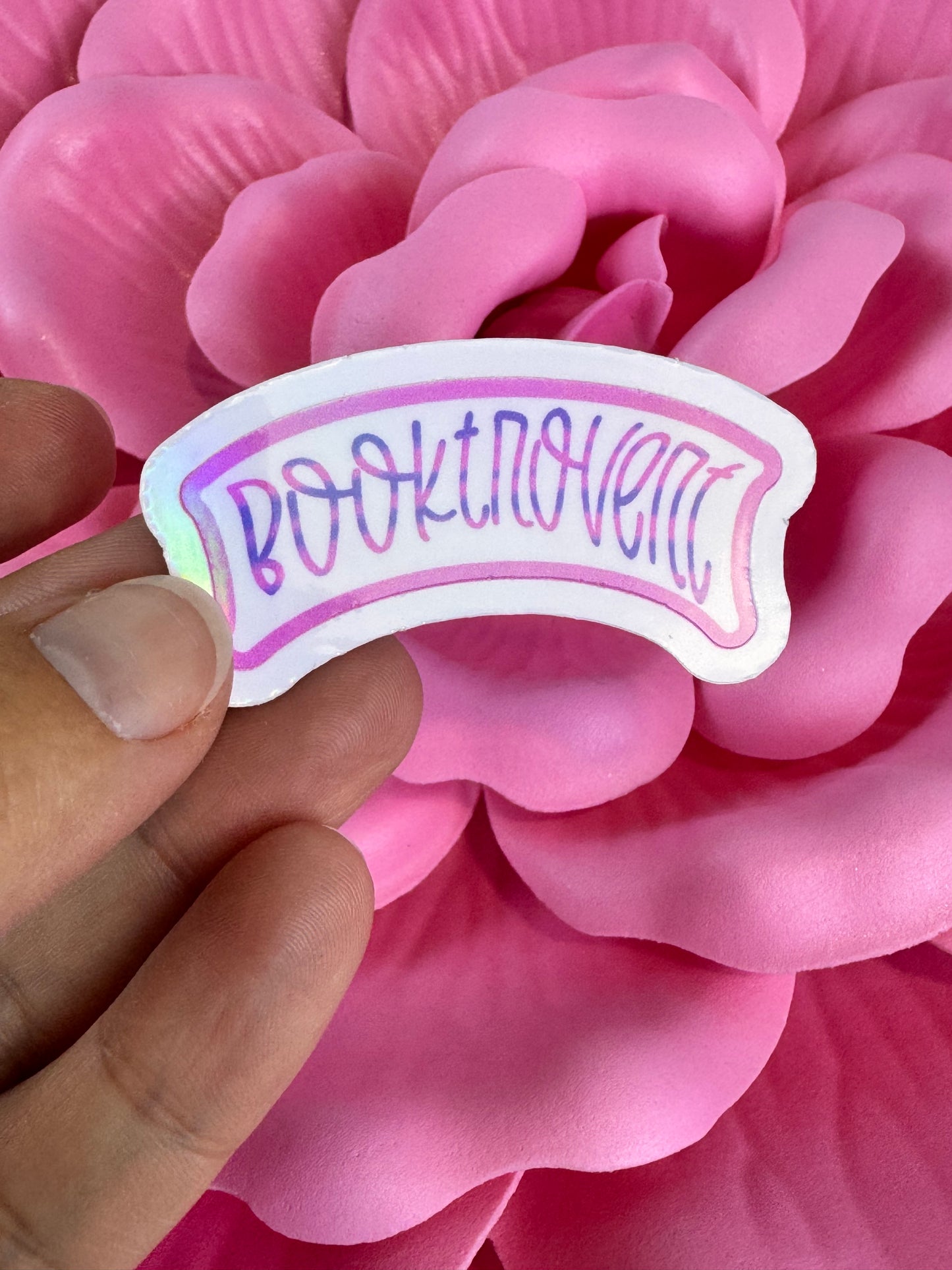 Booktrovert Bookish Vinyl Sticker, Matte or Rainbow Holographic, Easy Peel Die Cut Sticker, For Readers, Book Lovers