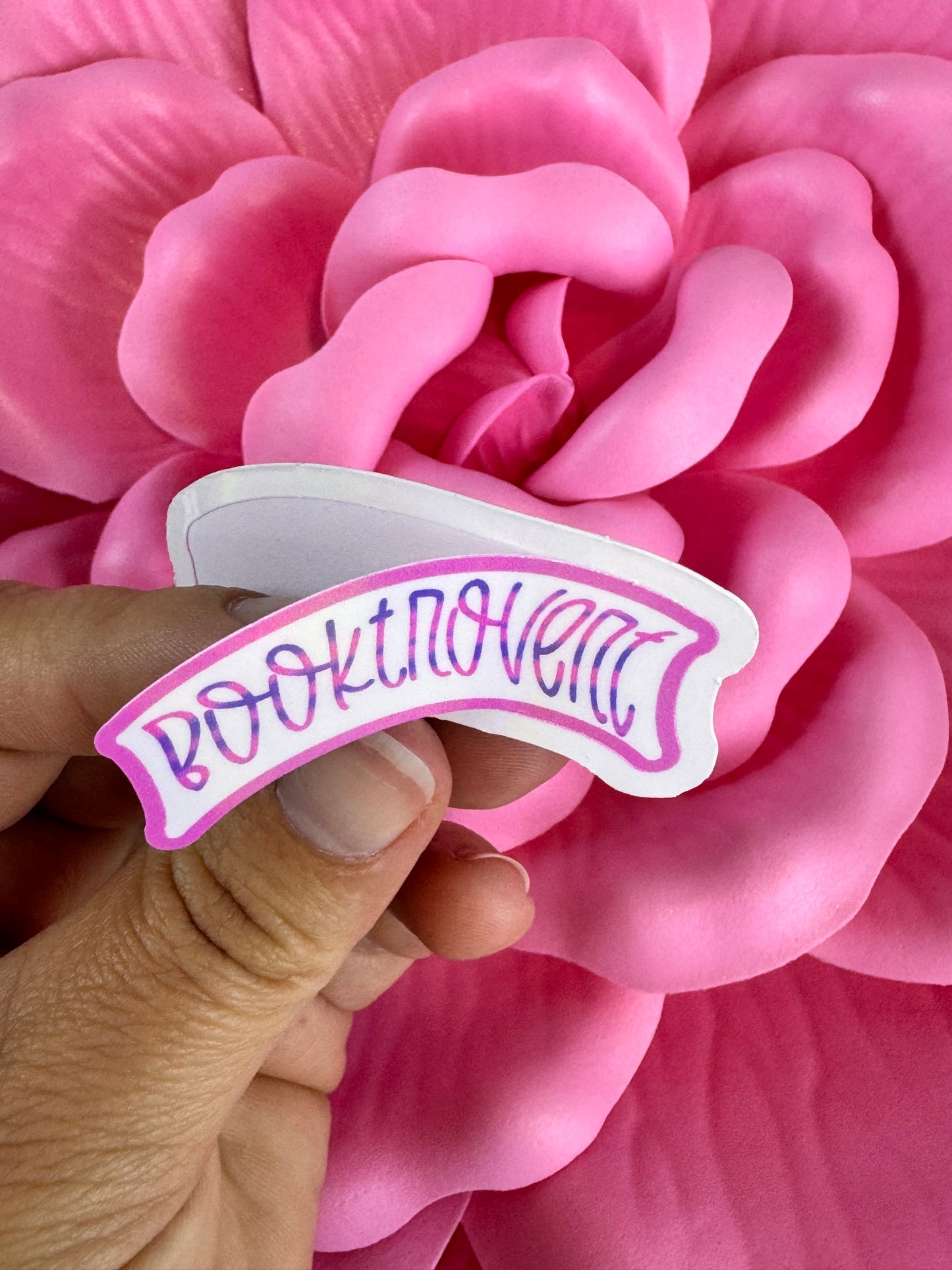 Booktrovert Bookish Vinyl Sticker, Matte or Rainbow Holographic, Easy Peel Die Cut Sticker, For Readers, Book Lovers