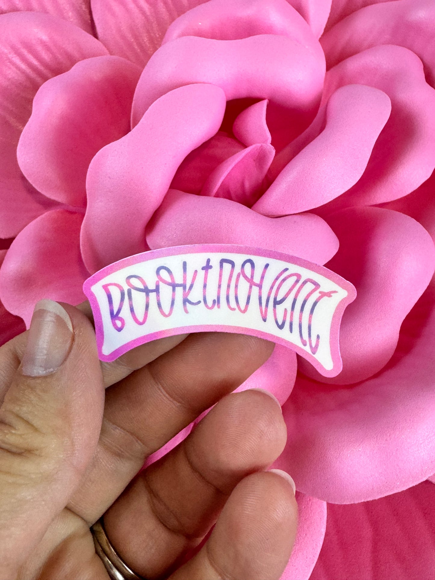 Booktrovert Bookish Vinyl Sticker, Matte or Rainbow Holographic, Easy Peel Die Cut Sticker, For Readers, Book Lovers