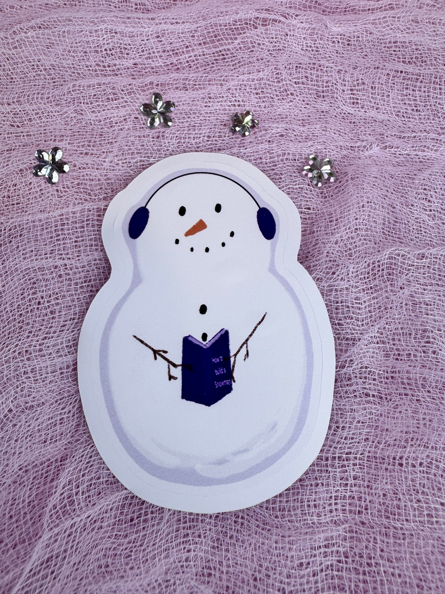 Festive Snowman Sticker for Planners, Readers, and Winter Lovers