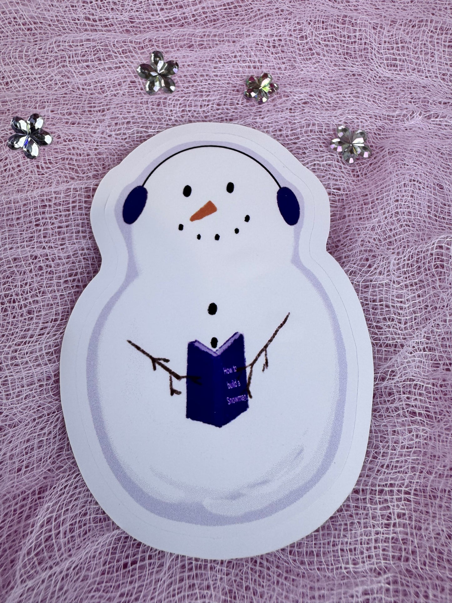 Festive Snowman Sticker for Planners, Readers, and Winter Lovers