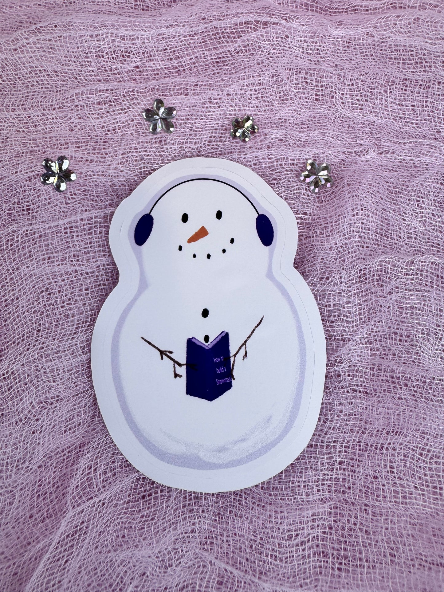 Festive Snowman Sticker for Planners, Readers, and Winter Lovers