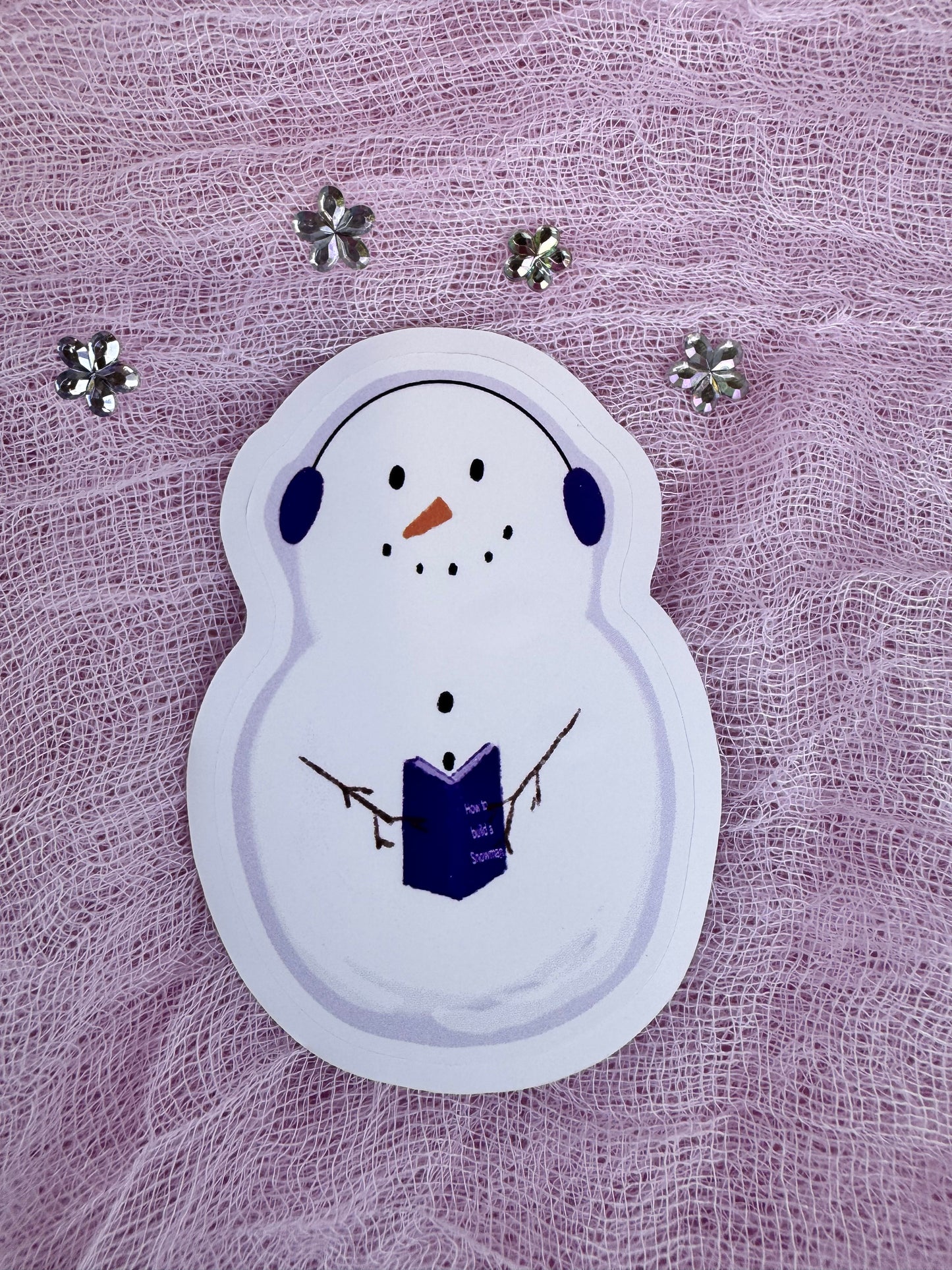 Festive Snowman Sticker for Planners, Readers, and Winter Lovers