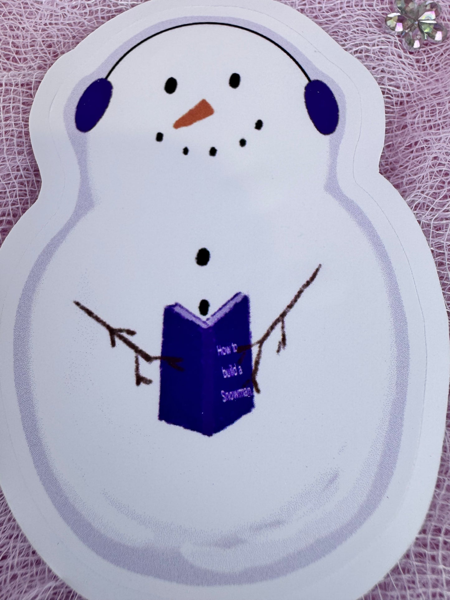 Festive Snowman Sticker for Planners, Readers, and Winter Lovers