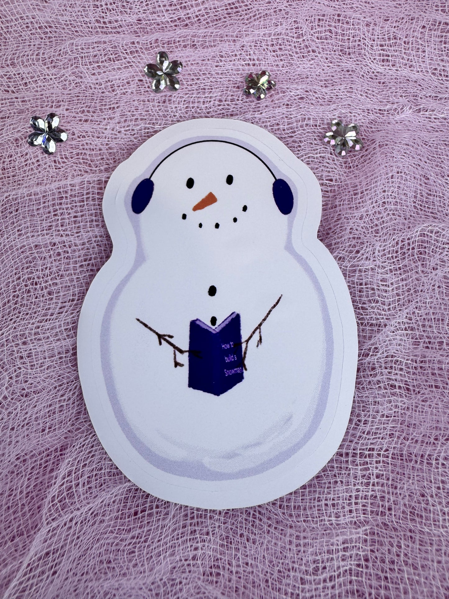 Festive Snowman Sticker for Planners, Readers, and Winter Lovers