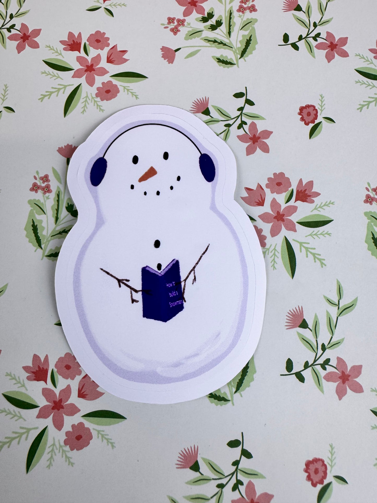 Festive Snowman Sticker for Planners, Readers, and Winter Lovers