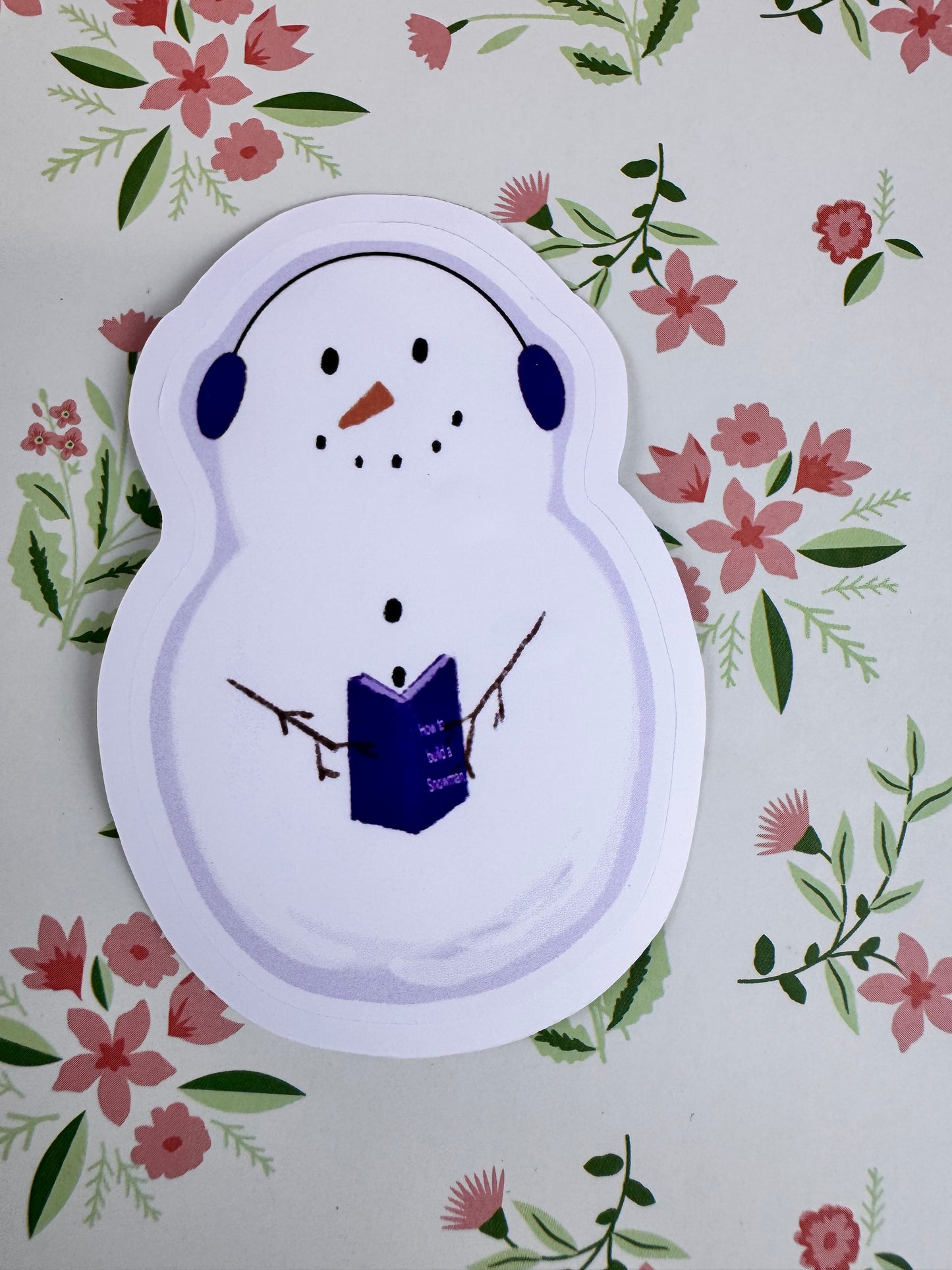 Festive Snowman Sticker for Planners, Readers, and Winter Lovers