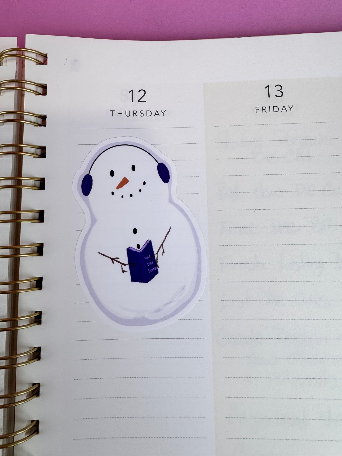Festive Snowman Sticker for Planners, Readers, and Winter Lovers