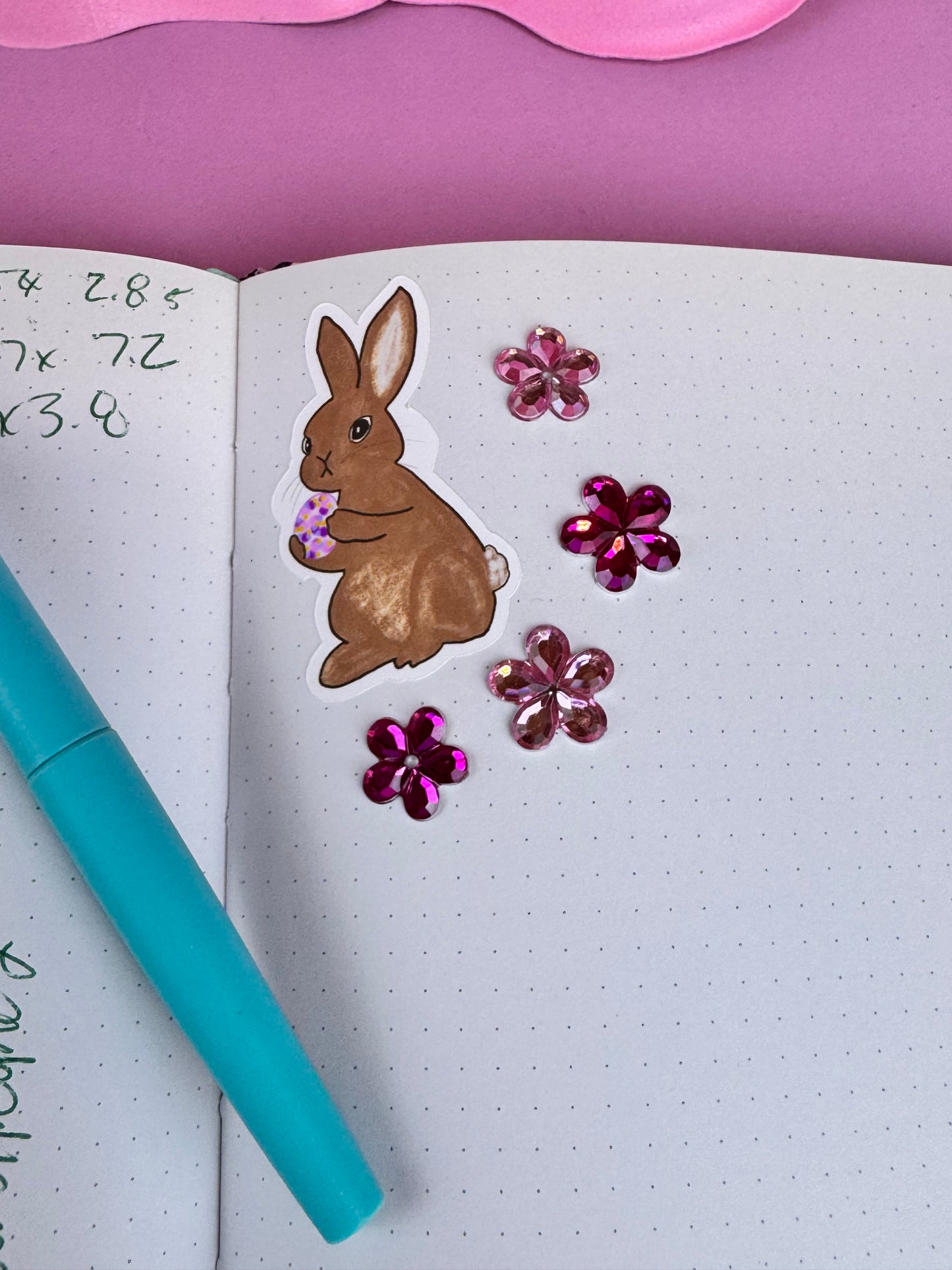 Easter Bunny Sticker, Cute Rabbit Die Cut Sticker, Hand Drawn Character Vinyl Sticker, Journal and Agenda Accessory