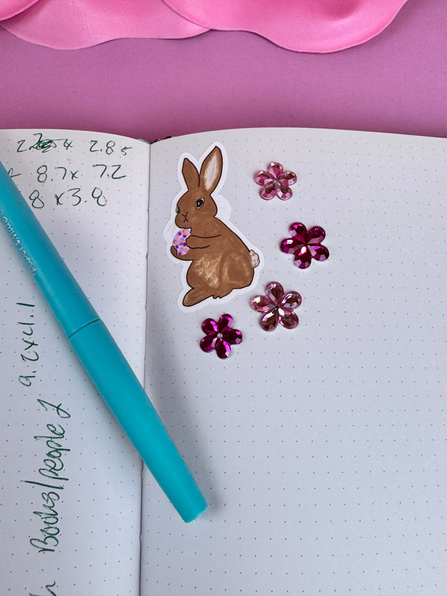 Easter Bunny Sticker, Cute Rabbit Die Cut Sticker, Hand Drawn Character Vinyl Sticker, Journal and Agenda Accessory