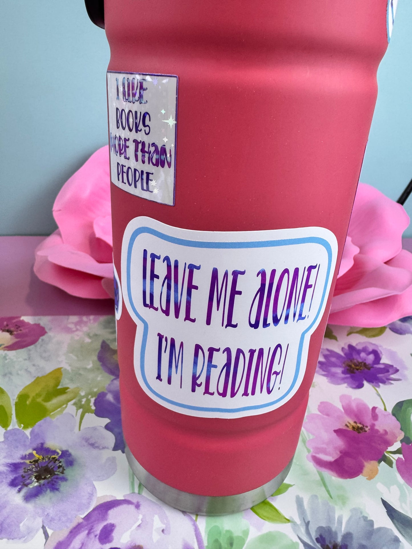 Sarcastic Bookish Stickers, Funny Stickers For Readers, Water Bottle Decor, Kindle Decorations, Leave Me Alone I'm Reading Die Cut