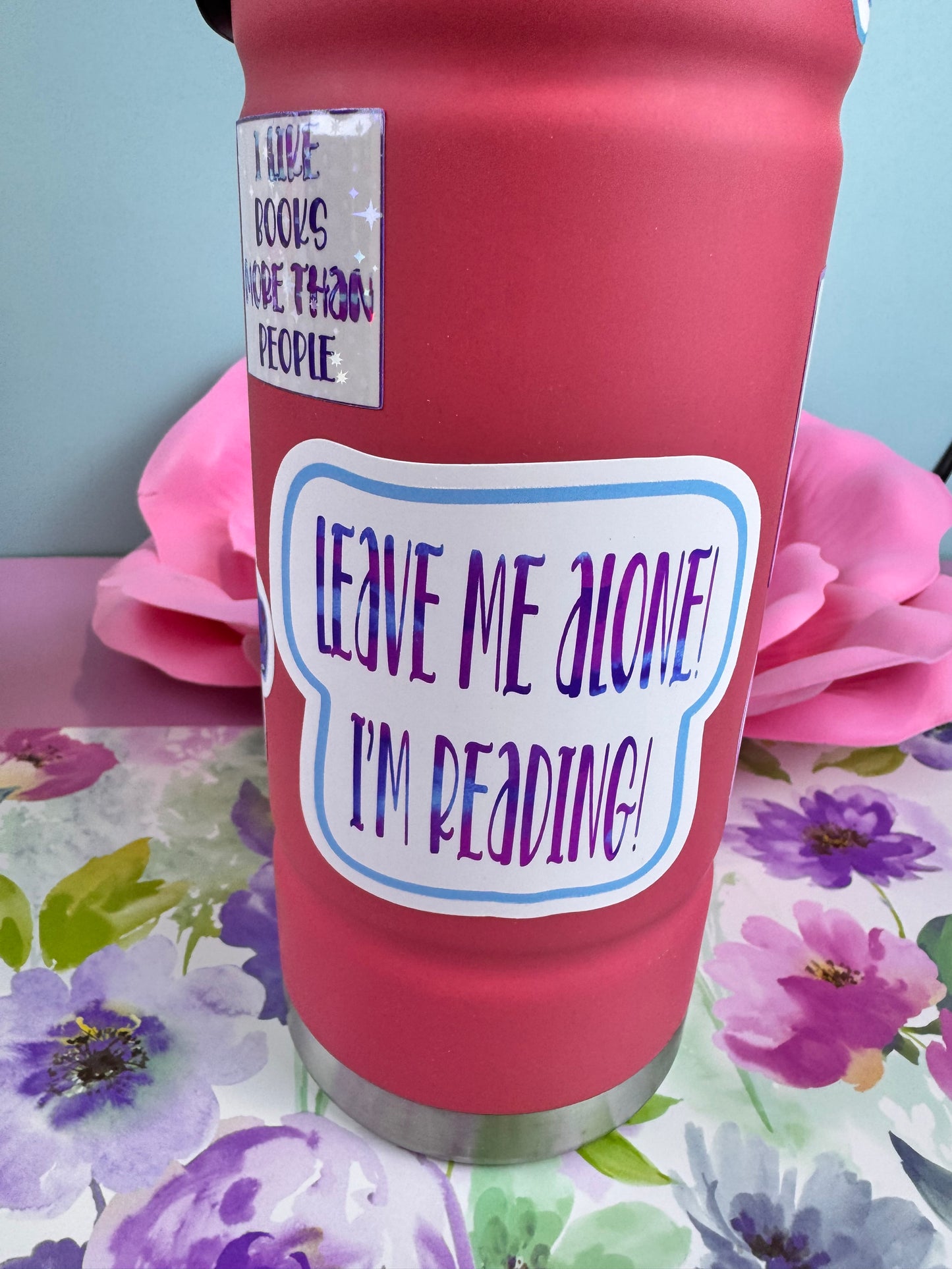 Sarcastic Bookish Stickers, Funny Stickers For Readers, Water Bottle Decor, Kindle Decorations, Leave Me Alone I'm Reading Die Cut