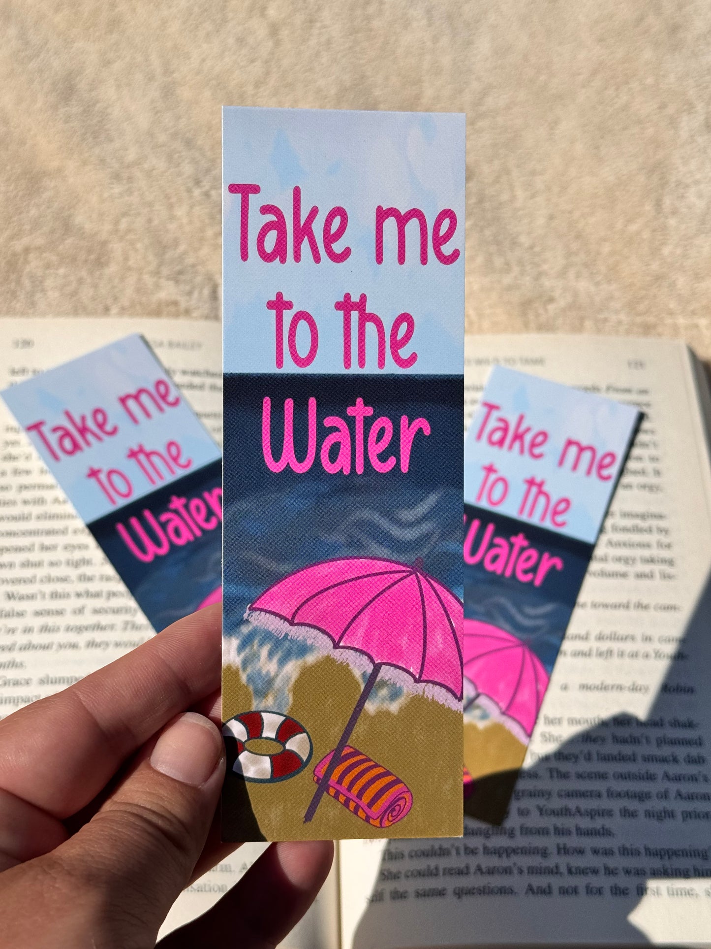 Beach Themed Bookmark, Take Me To The Water, Summertime Bookmark, For Readers and Beach Lovers