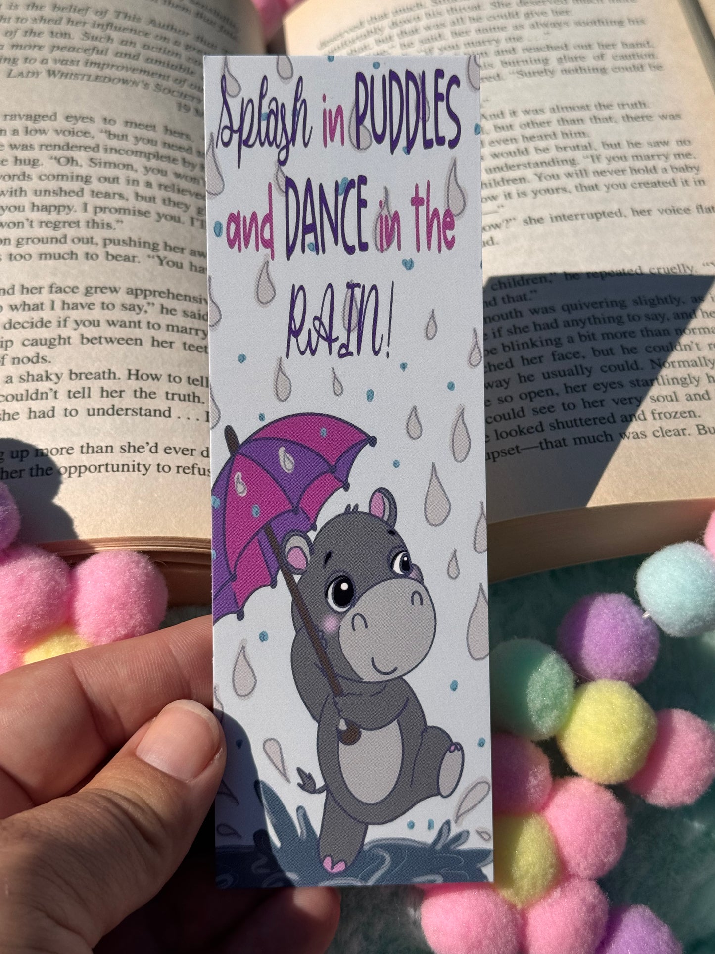 Dance In The Rain Cute Bookmark For Readers