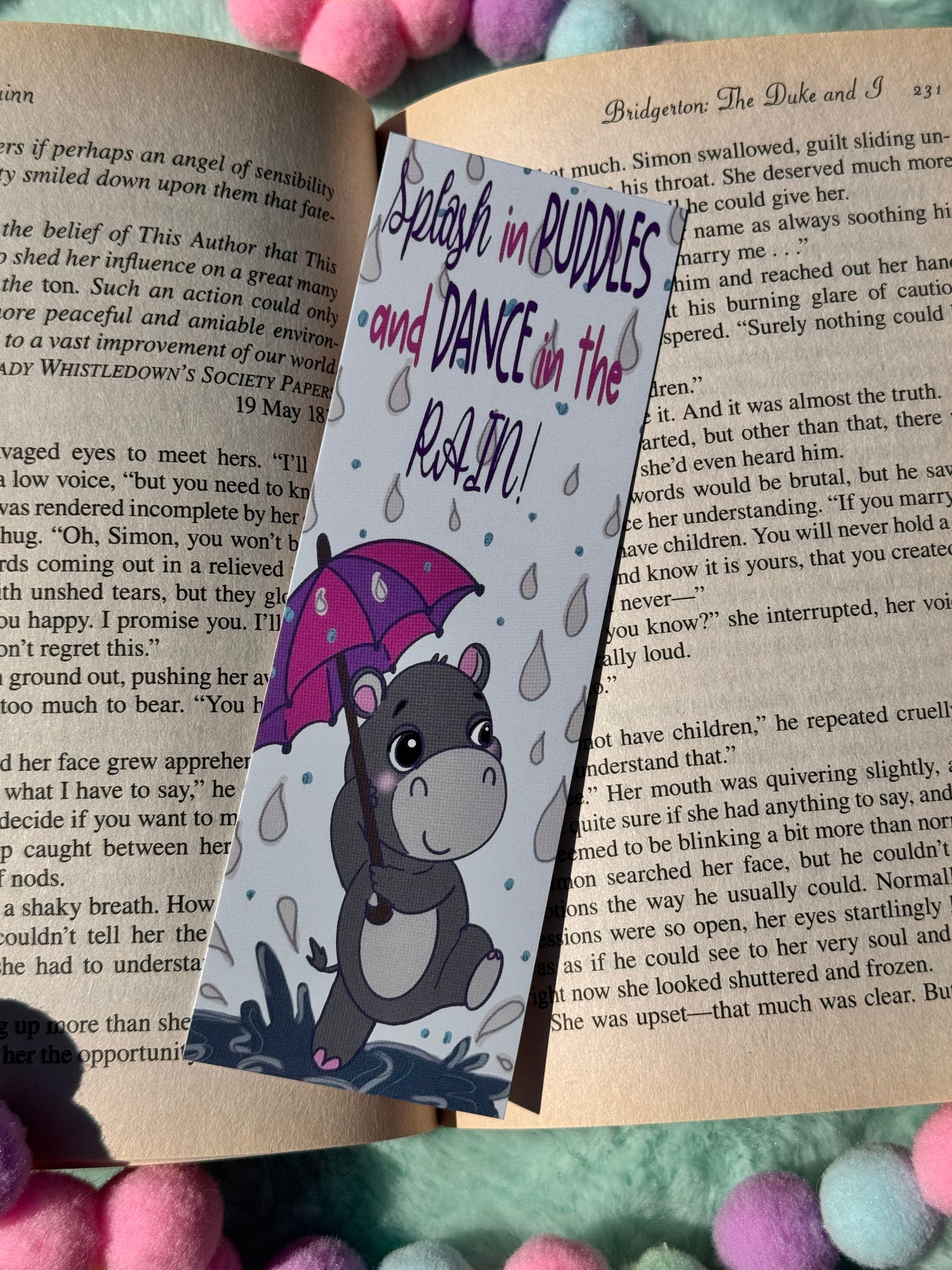 Dance In The Rain Cute Bookmark For Readers