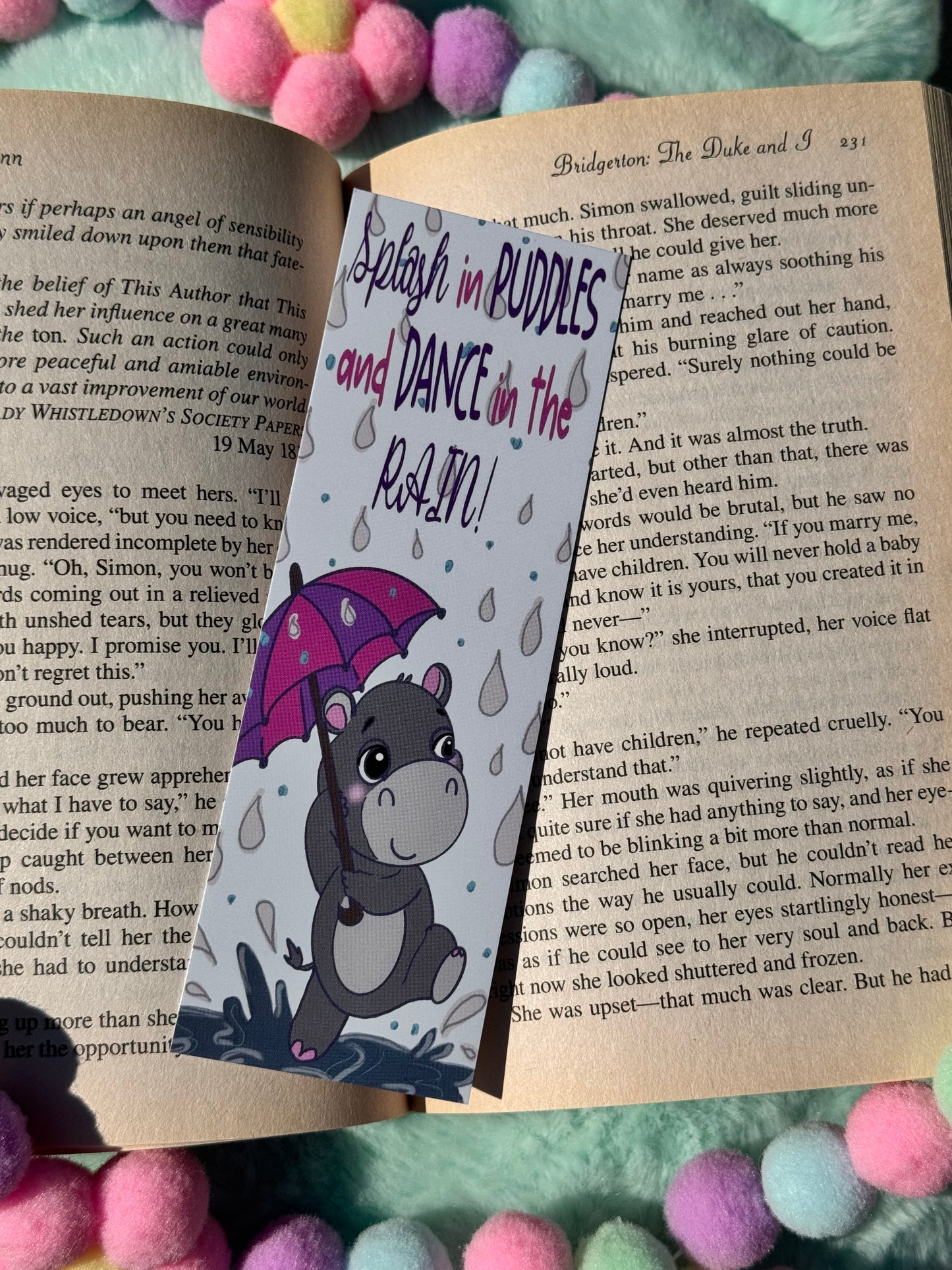 Dance In The Rain Cute Bookmark For Readers