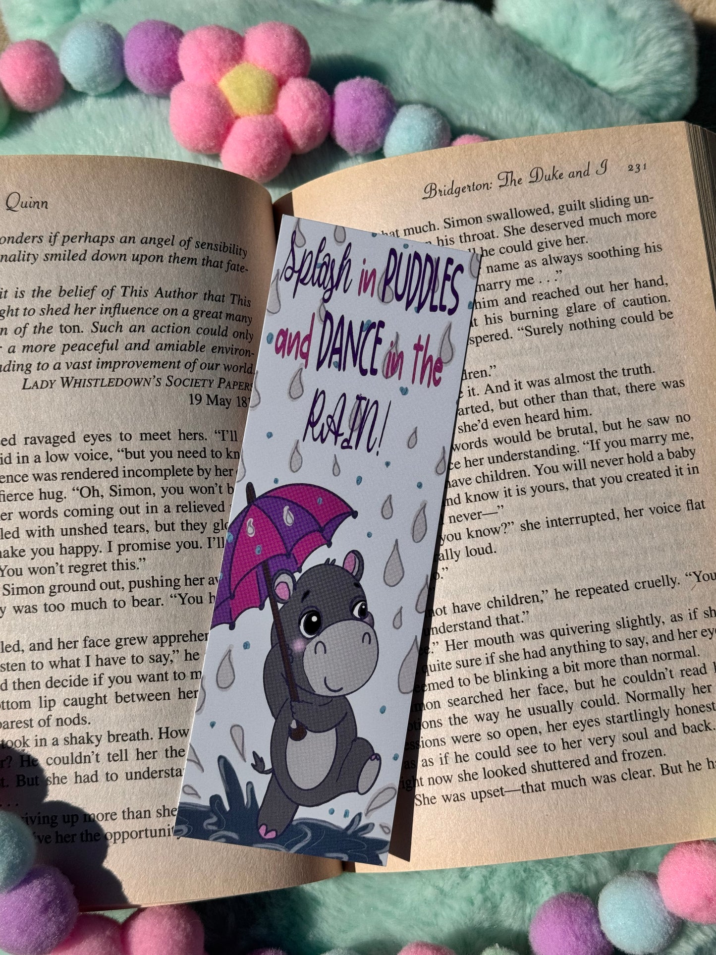 Dance In The Rain Cute Bookmark For Readers
