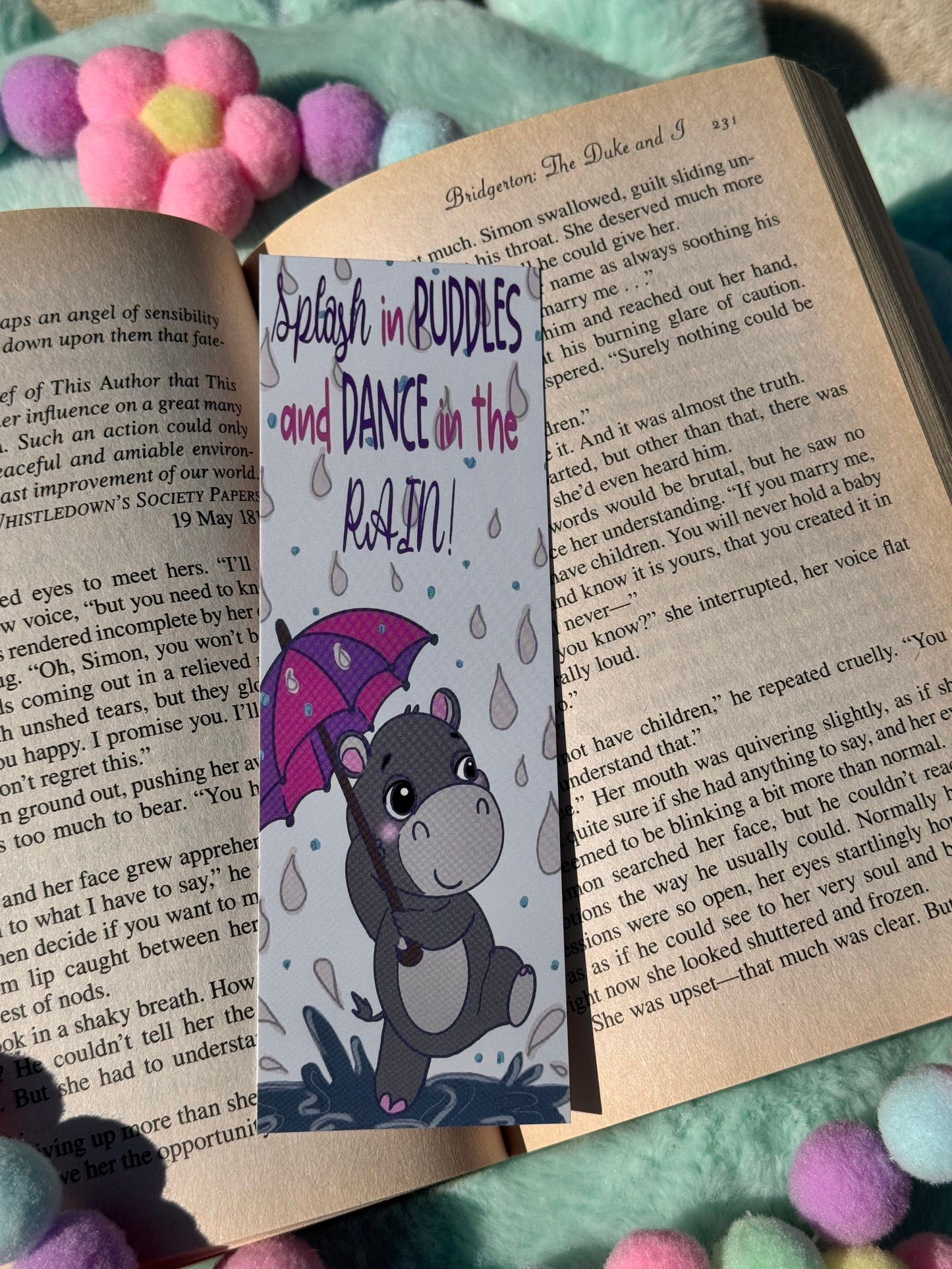 Dance In The Rain Cute Bookmark For Readers