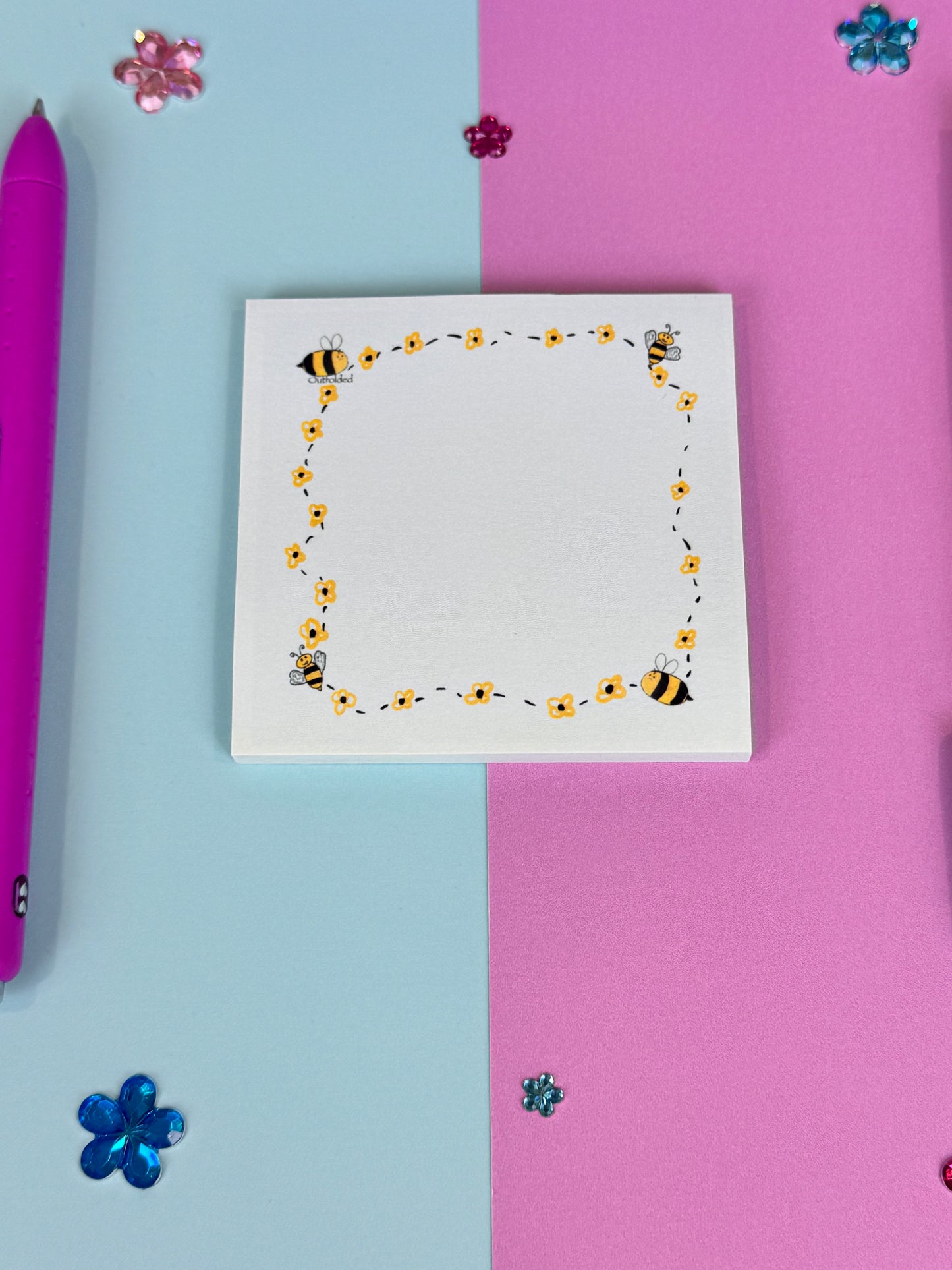 Buzzing Round The Block Bumblebee Sticky Notes