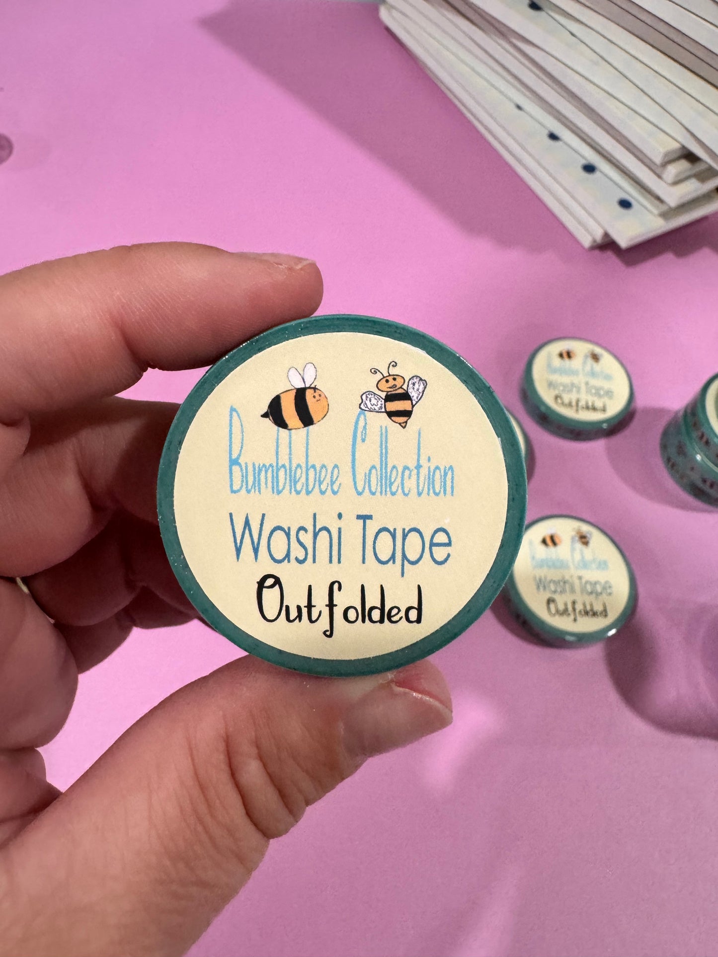 Bumblebee Collection Washi Tape, Honeybees and Flowers Design, 1 cm width 5 m length