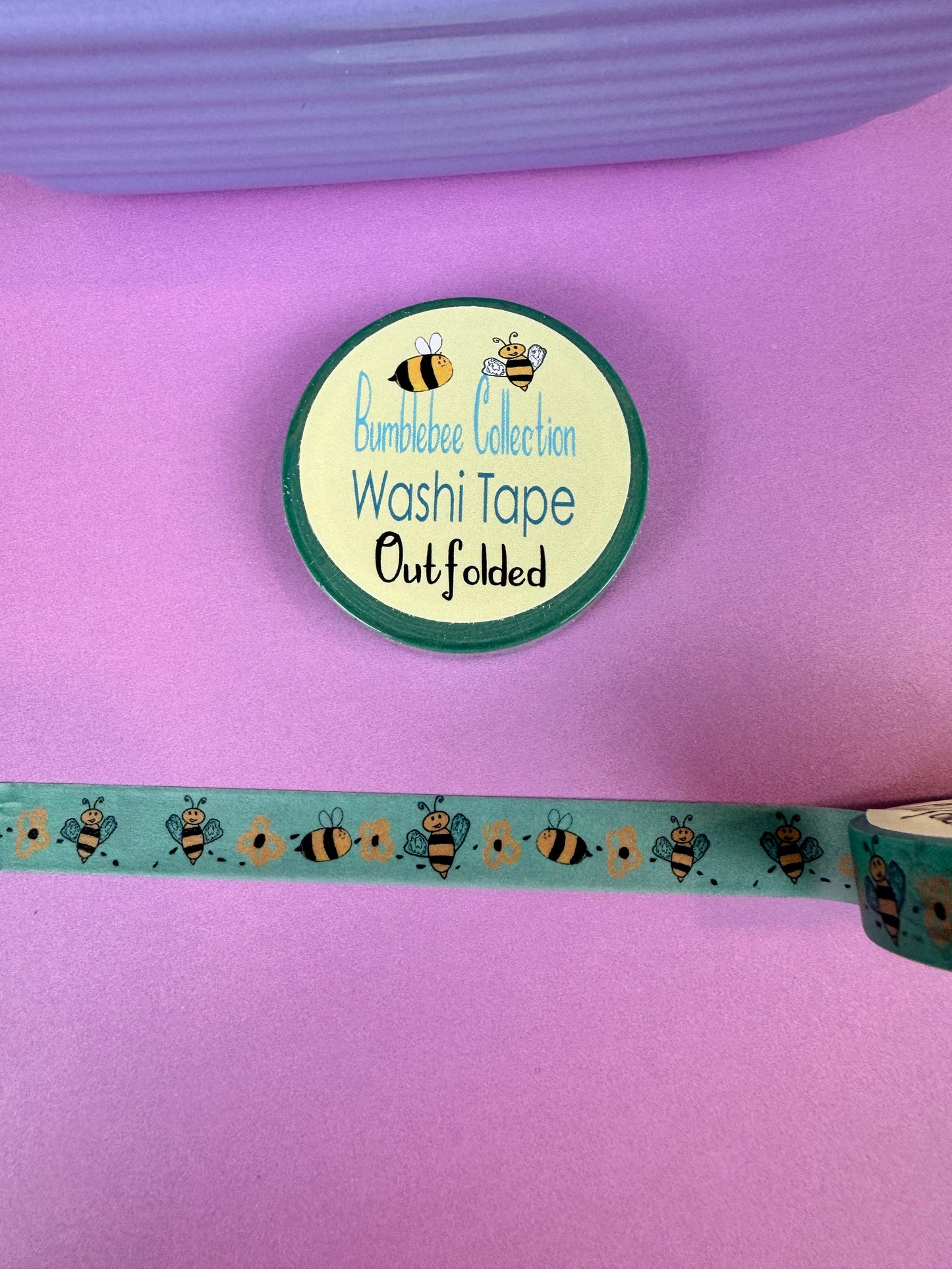 Bumblebee Collection Washi Tape, Honeybees and Flowers Design, 1 cm width 5 m length