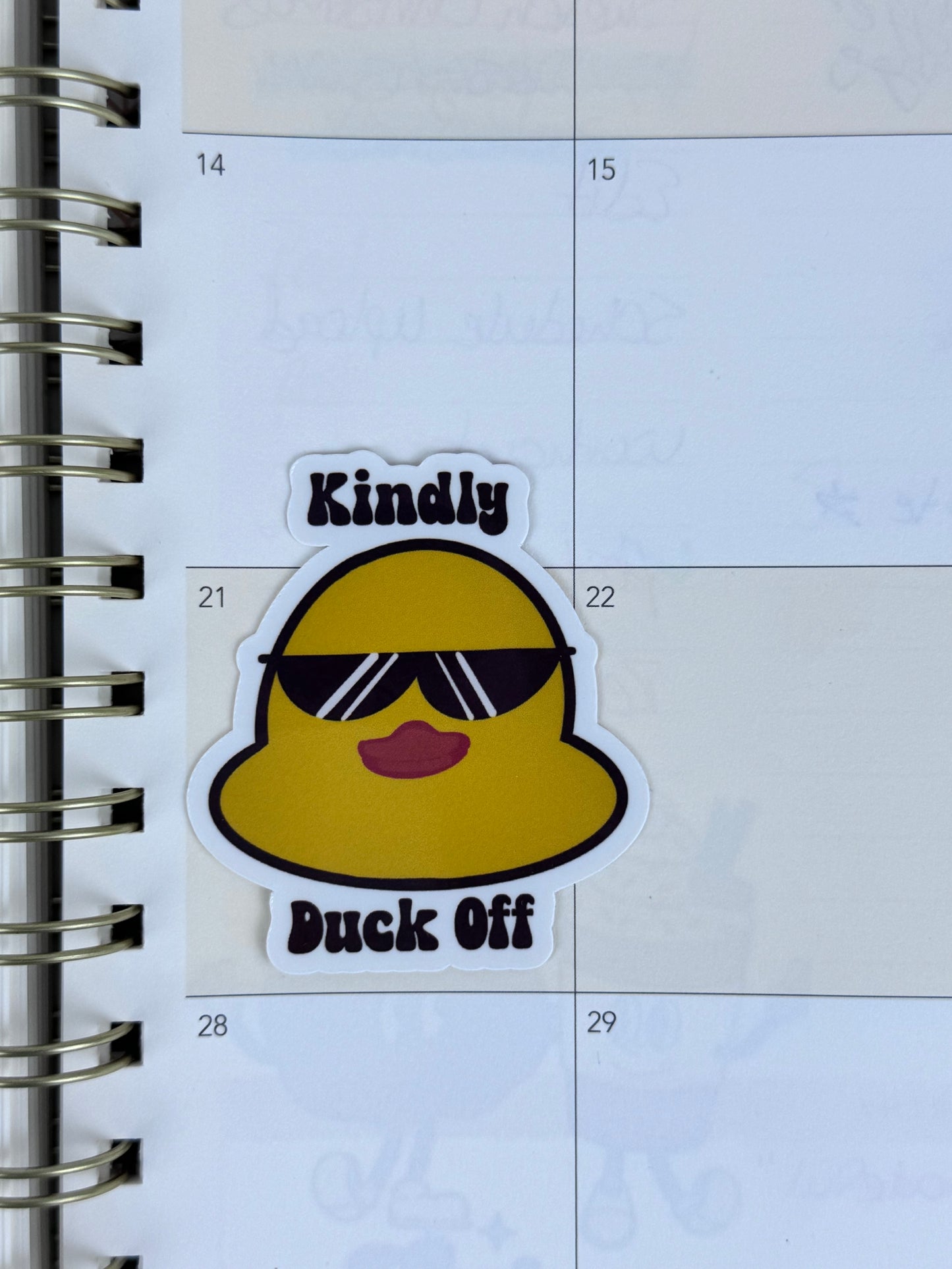 Kindly Duck Off Duck Face Sticker, Sarcastic Vinyl Sticker, Handmade Funny Laptop Decor, Decoration For Kindle Case