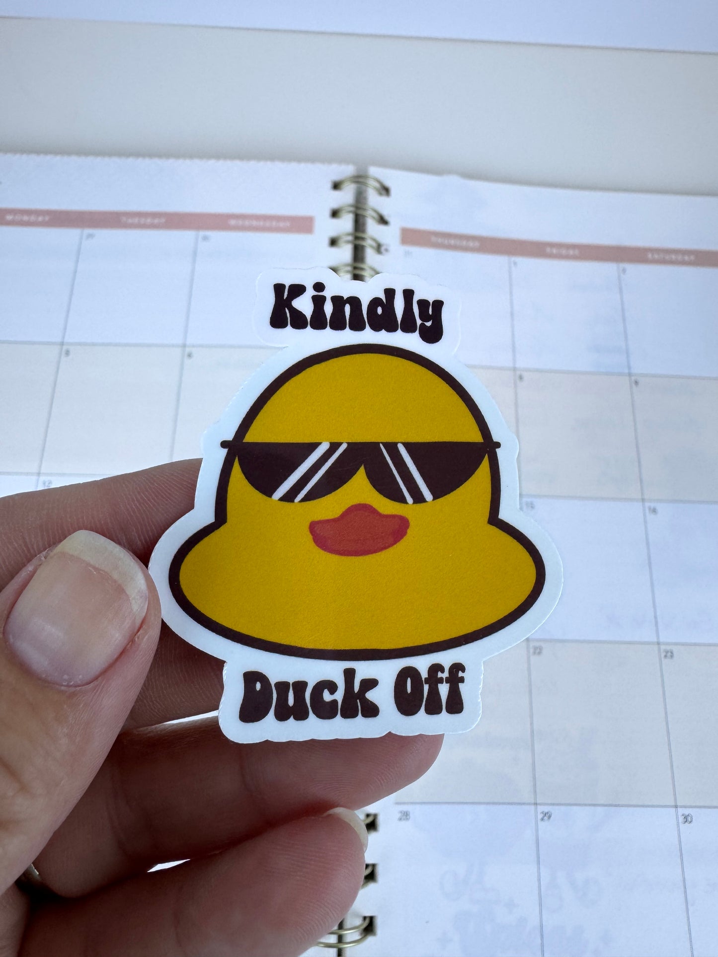 Kindly Duck Off Duck Face Sticker, Sarcastic Vinyl Sticker, Handmade Funny Laptop Decor, Decoration For Kindle Case