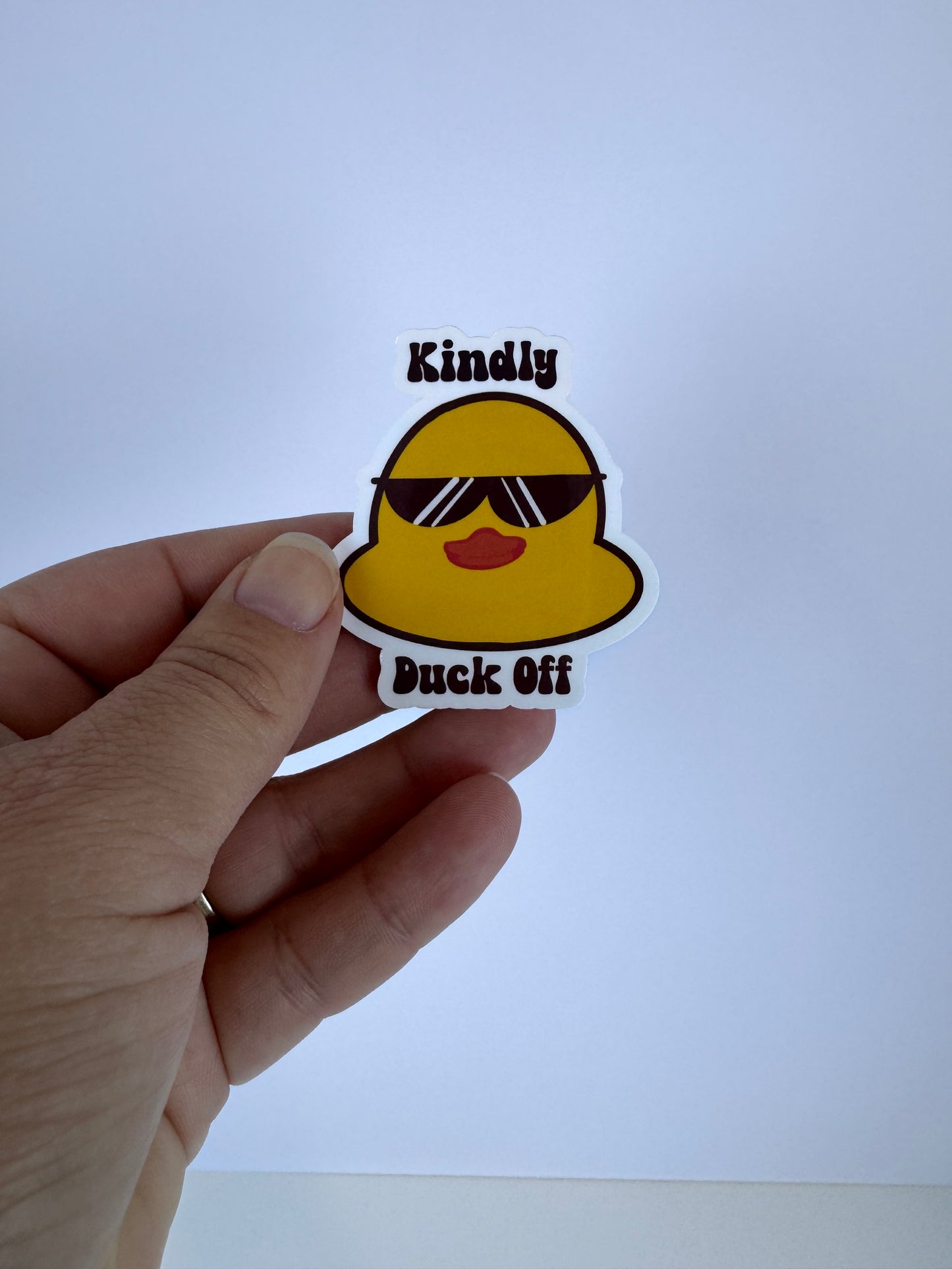Kindly Duck Off Duck Face Sticker, Sarcastic Vinyl Sticker, Handmade Funny Laptop Decor, Decoration For Kindle Case