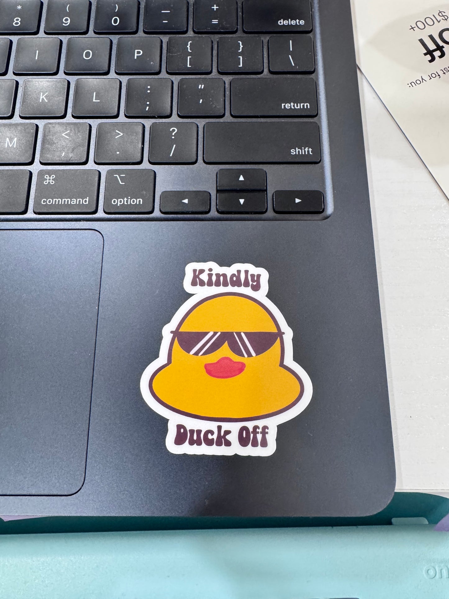Kindly Duck Off Duck Face Sticker, Sarcastic Vinyl Sticker, Handmade Funny Laptop Decor, Decoration For Kindle Case