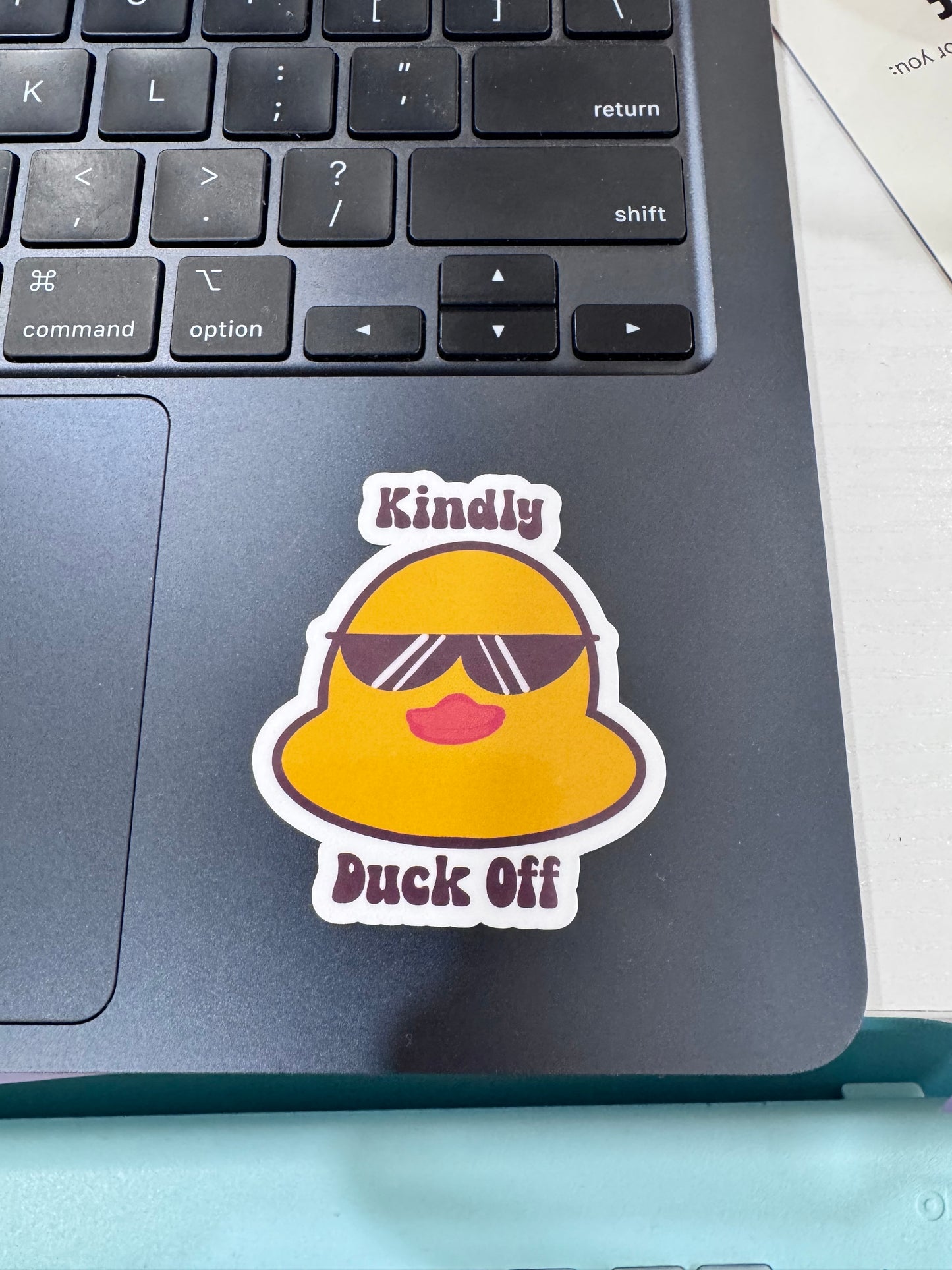 Kindly Duck Off Duck Face Sticker, Sarcastic Vinyl Sticker, Handmade Funny Laptop Decor, Decoration For Kindle Case
