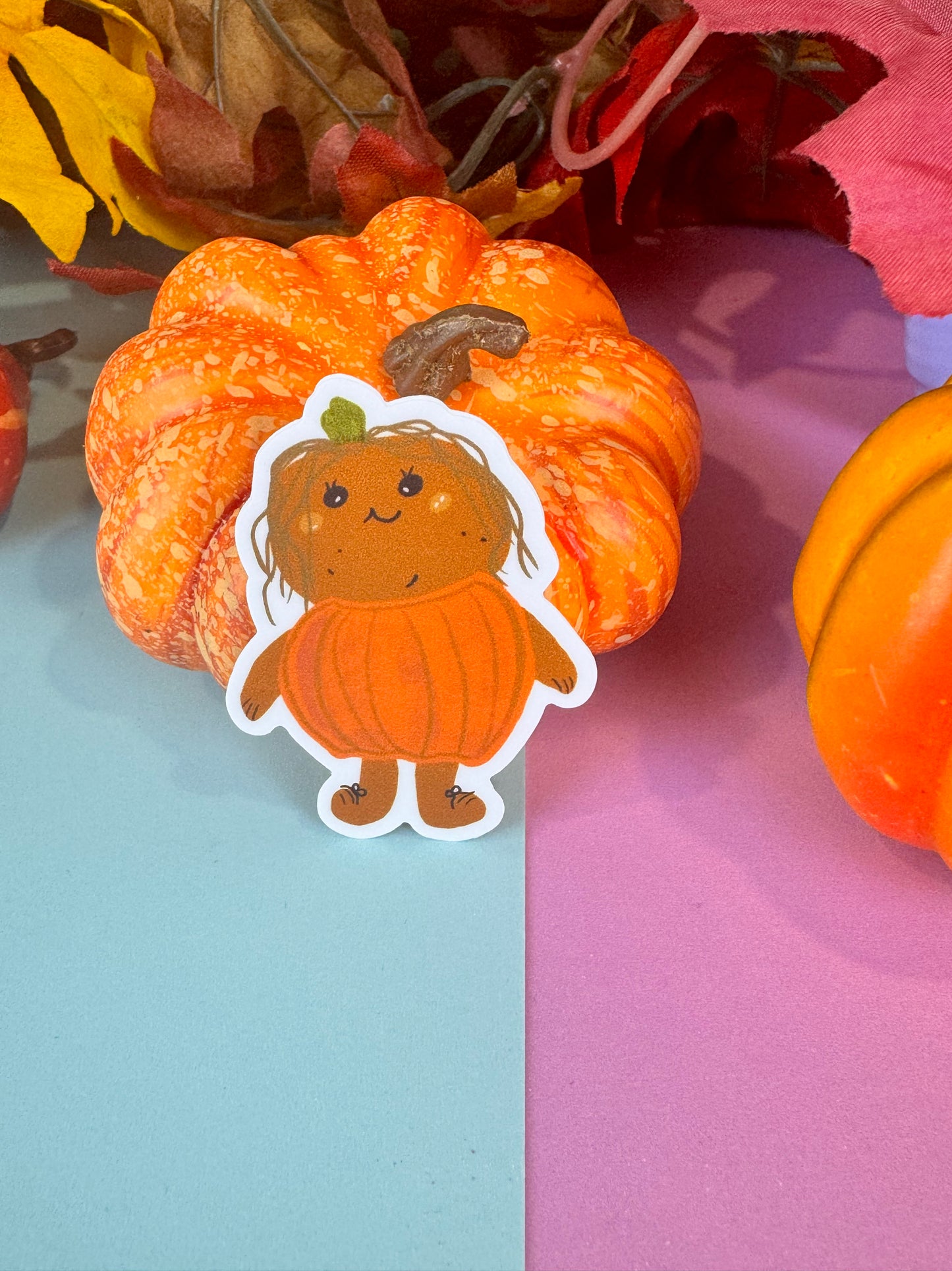 Patch The Spud-Pumpkin Die Cut Sticker, Fall Planner Stickers, 2 Inch