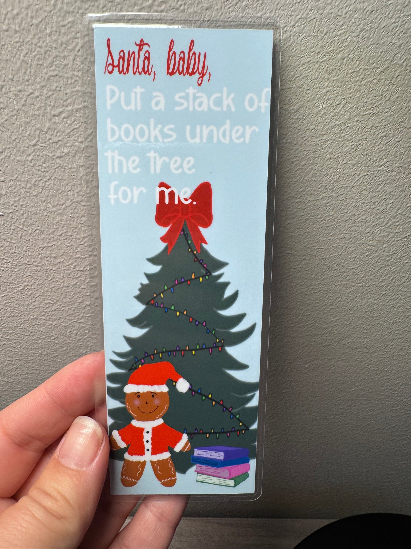 Christmas Bookmark For Readers- Santa Gingerbread Man Handmade Original Design